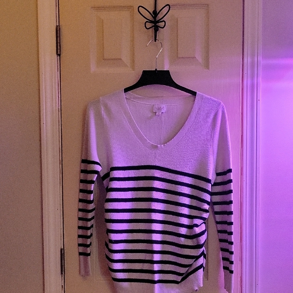 Striped V-Neck Sweater